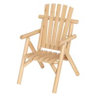 costway banco de jardin individual madera respaldo alto reposabrazos asiento listones carga 300kg patio terraza 80x66x107cm natural