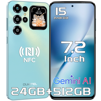 OUKITEL C68PLUS Teléfonos Celulares Desbloqueados, 6000mAh, Smartphone Android 15, Cámara Frontal de 64MP + 8MP, 24GB RAM + 512GB ROM/1TB, Pantalla Grande de 7.2