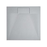 plato de ducha minimalista con desague smc efecto piedra natural 80 x 80 x 3 cm gris azzurro