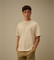cp company para hombre 20cmts086a005100w camiseta 301 sleeve logo beige xxl casual algodon manga corta