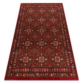 Alfombra De Lana Kashqai 4372 300 Flores, Marco Burdeos 67x130 Cm
