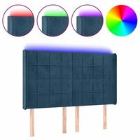 cabecero con led de terciopelo azul oscuro 147x16x118128 cm vidaxl