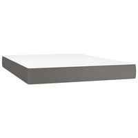 colchon de muelles ensacados firmeza media cuero sintetico gris 140x190x20 cm vidaxl