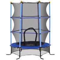 homcom trampolin para ninos de 3 anos o163 cm con red de seguridad y marco de acero carga 50 kg para interior y exterior azul