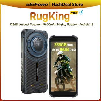 Ulefone RugKing 4G Smartphone resistente Android 15 hasta 16GB RAM + 256GB ROM 9600mAh NFC 5,99 