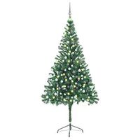 arbol de navidad artificial con luces y bolas 910 ramas 210 cm vidaxl