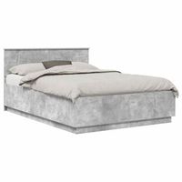 estructura de cama con cabecera gris hormigon 140 x 190 cm vidaxl