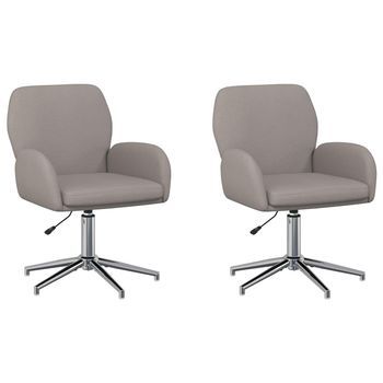 Sillas De Escritorio Giratorias 2 Uds. 54 X 58 X 90 Cm Topo Vidaxl