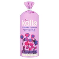 kallo blueberry  vanilla wholegrain low fat rice  corn cakes