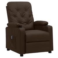 sillon reclinable electrico de cuero sintetico marron cfw569757