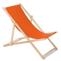 tumbona madera de haya respaldo ajustable naranja