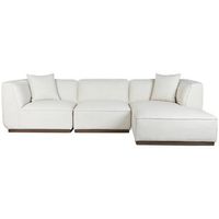 sofa madera de hevea poliester 279x171x72 crema