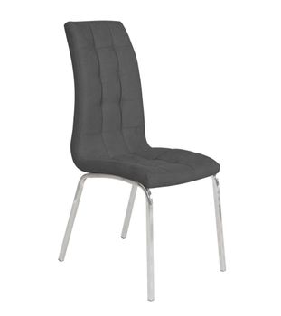 Pack 4 sillas tela gris patas metal cromado