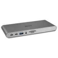 dock station lindy 43349 usb-c 100w hdmi 2xdisplayport sd microsd ethernet aluminio plata