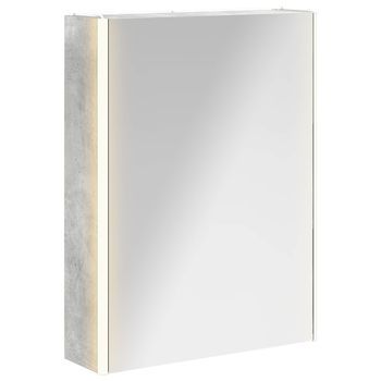 Armario Con Espejo De Baño | Mueble De Baño Gris Concreto 53,5 X 15,5 X 70 Cm