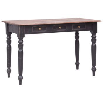 Escritorio Con 3 Cajones Madera Maciza De Caoba 117x57x75 Cm Vidaxl