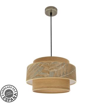 ABRILA Colgante Samoa Dorado 1 Luz Con Doble Pantalla
