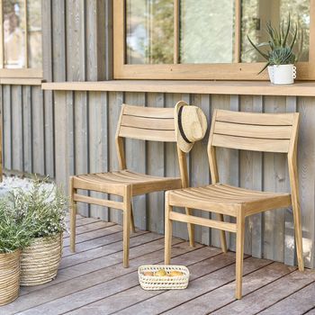 Silla De Jardín De Madera De Teca Maciza (juego De 2)