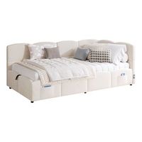 sofa cama individual 90x200 con canape abatible y puertos usb cama tapizada de terciopelo beige