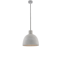 lampara de suspension portland en hierro lacado gris con difusor de hormigon d 20 y cable electrico regulable 1 luz 100 o28 bl305-s1-md