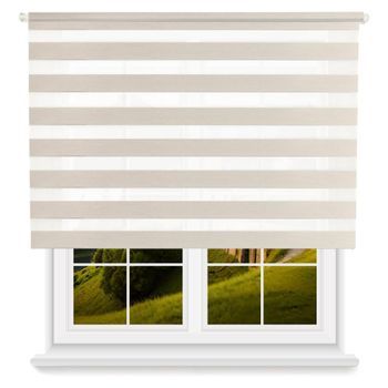 Estor Efecto Lino 150x175cm Enrollable Día/noche Wellhome