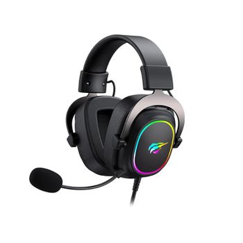 Auriculares Havit H2002P con cable USB y jack, sonido 7.1 virtual para gaming, retroiluminados negros