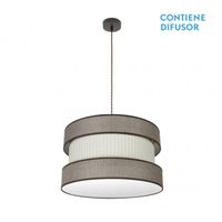 colgante marron-beis modelo home 2luces regulable fabrilamp