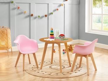 Mesa de comedor madera color natural claro