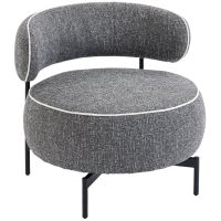 homcom butaca de salon con asiento giratorio tapizado en lino gris oscuro