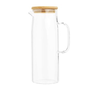 Jarra de vidrio con tapa de bambú 1,2l
