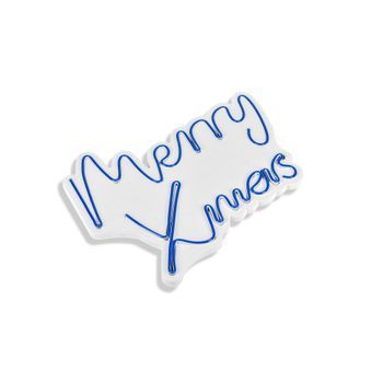 Iluminación Led Decorativa De Plástico Merry Christmas Azul 43x33x2 Cm