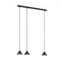 lampara de techo lout negro 3 luces