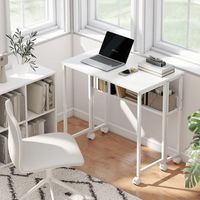 escritorio plegable de mdf acero homcom 80x50x75 cm-blanco