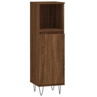 armario de bano madera contrachapada marron roble 30x30x100 cm vidaxl