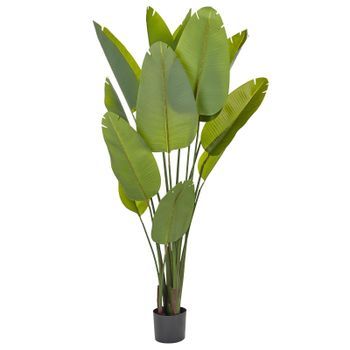 Planta Artificial En Maceta Para Interior Decoración Moderna De Plástico Maceta Negra 187 Cm Banana Tree