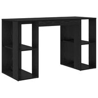 escritorio roble negro madera de ingenieria 130 x 505 x 75 cm vidaxl