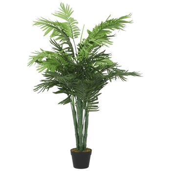 Palmera Artificial Con 28 Hojas Verde 120 Cm Vidaxl