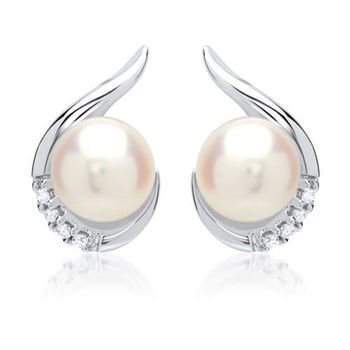 Pendientes 14 quilates oro blanco 8 diamantes 0,05 ct.