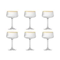copas de an con borde dorado 220 ml - paquete de 6