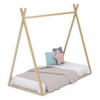 cama infantil tipi con somier en madera natural 70 x 140 cm