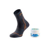 pack camino santiago calcetines camino four  crema antifriccion sixpro 15 ml - talla s  bote 15 ml gris marengonaranja