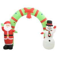 arco de navidad inflable papa noel y muneco de nieve led 223 cm vidaxl