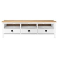 mueble de tv hill madera maciza de pino blanco 158x40x47 cm