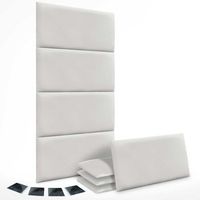 dhome juego de 8 paneles tapizados de terciopelo premium pack autoadhesivos para pared acusticos absorbentes proteccion impactos blanco 60x40cm x8