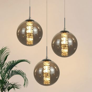 Lámpara Colgante Led De Cristal Con Altura Ajustable, Accesorios De Iluminación Para Sala De Estar Zmh
