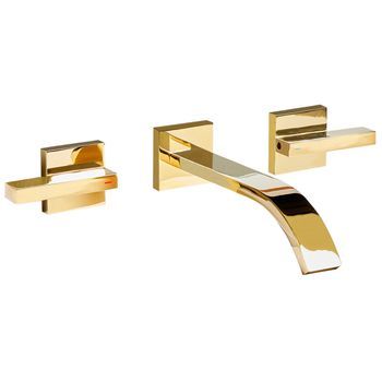 Grifo Mezclador Empotrado De Lavabo De Latón Con 3 Agujeros Para Grifo Dorado Berraco