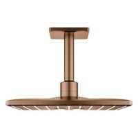 conjunto de ducha de techo con brazo grohe rainshower smartactive 310 cube 142 mm 2 chorros bronze 26481dl0