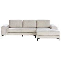 sofa seccional esquinero moderno en forma de l patas de metal terciopelo beige claro kiruna