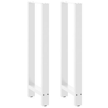Patas De Mesa De Centro Acero Blanco 2 Uds | Patas Para Mesa 40x(110-111) Cm Cfw56499