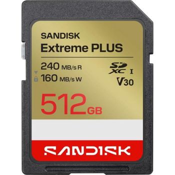 Tarjeta SD SANDISK Extreme Plus SD UHS-I 512GB 240MB/s U3 V30
